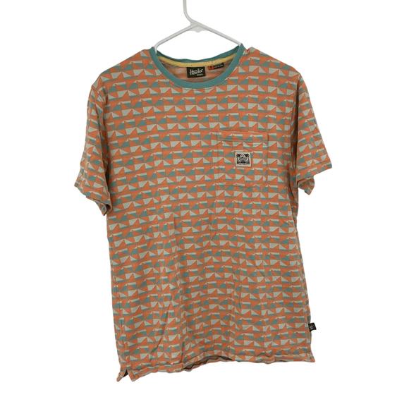 Howler Bros Other - Howler Bros Geometric Orange Green Retro Short Sleeve Tee Men’s Medium Cotton